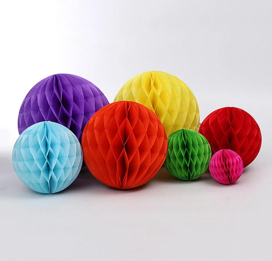 Wholesale/Supplier High quality/High cost performance  Round Colorful Tissue Paper Honeycomb Balls Party Decoration Paper Balls