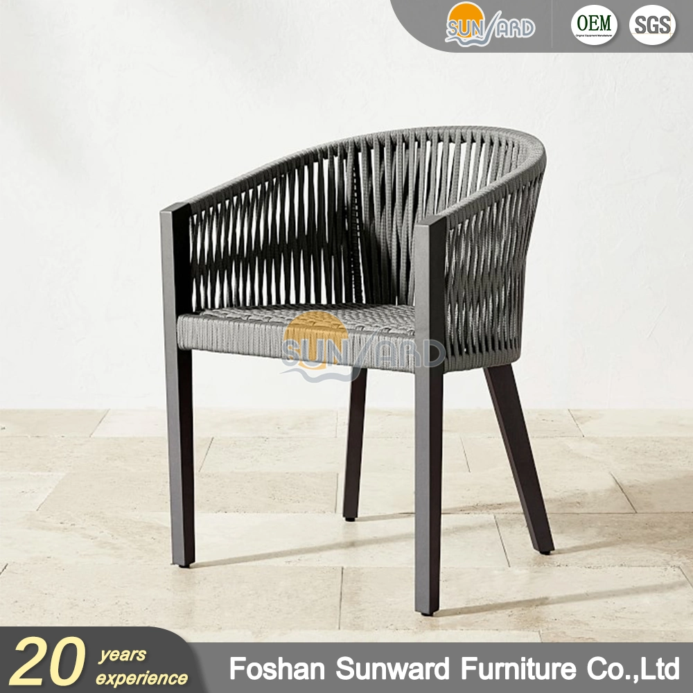 Modern Customized Outdoor Armchair Garden Hotel Home Cafe Patio Rope Woven Restaurant Dining Chairs