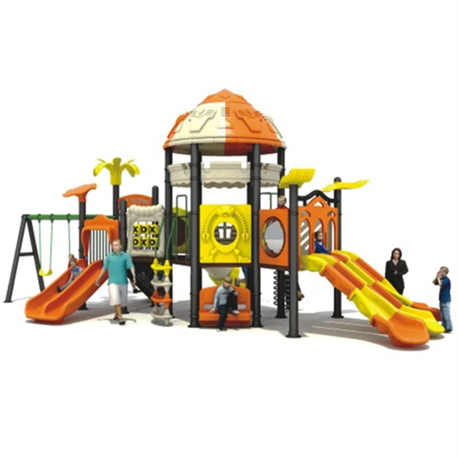 Outdoor Children's Playground Indoor Amusement Park Equipment Orange Slide 351b