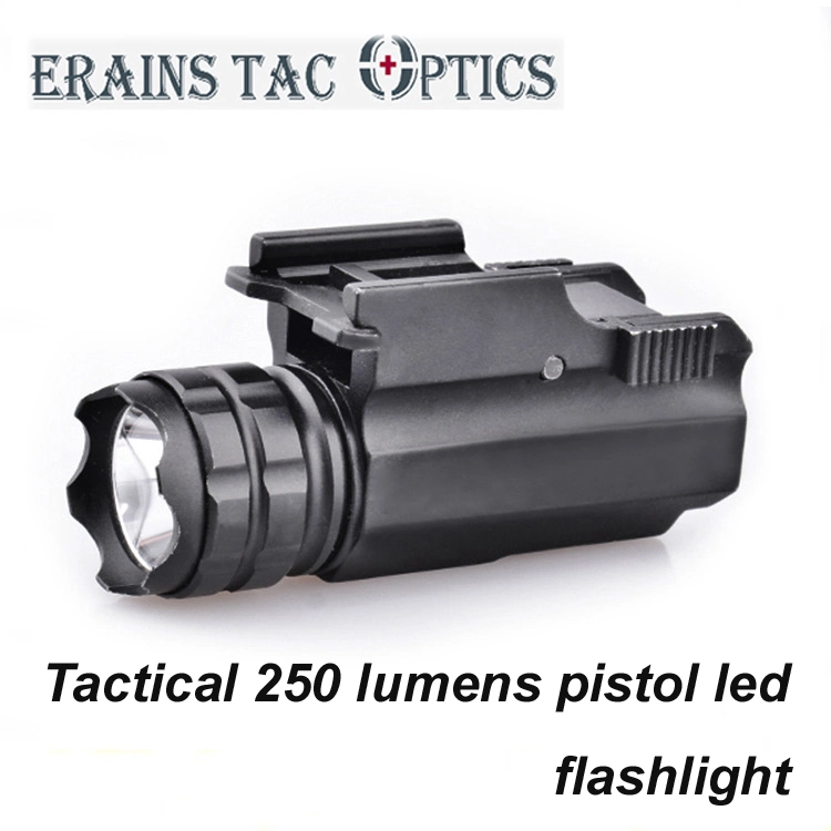 Tactical 250 Lumens Aluminium Compact Weapon Pistol LED Torch Flashlight