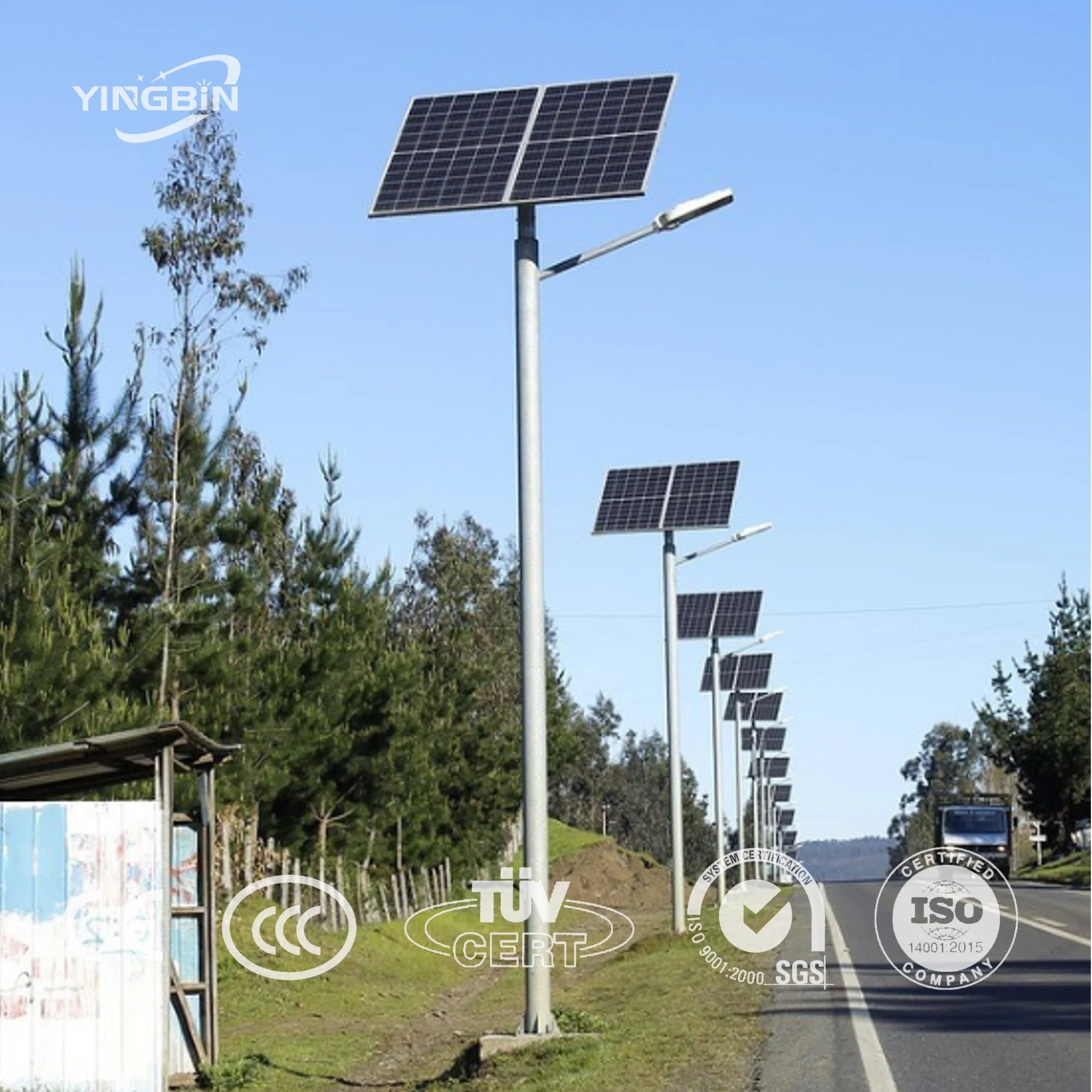 LED Light Wind Solar Street Light Solar Outdoor Light 24V35W Solar Panel with Street Steel DC Aluminum