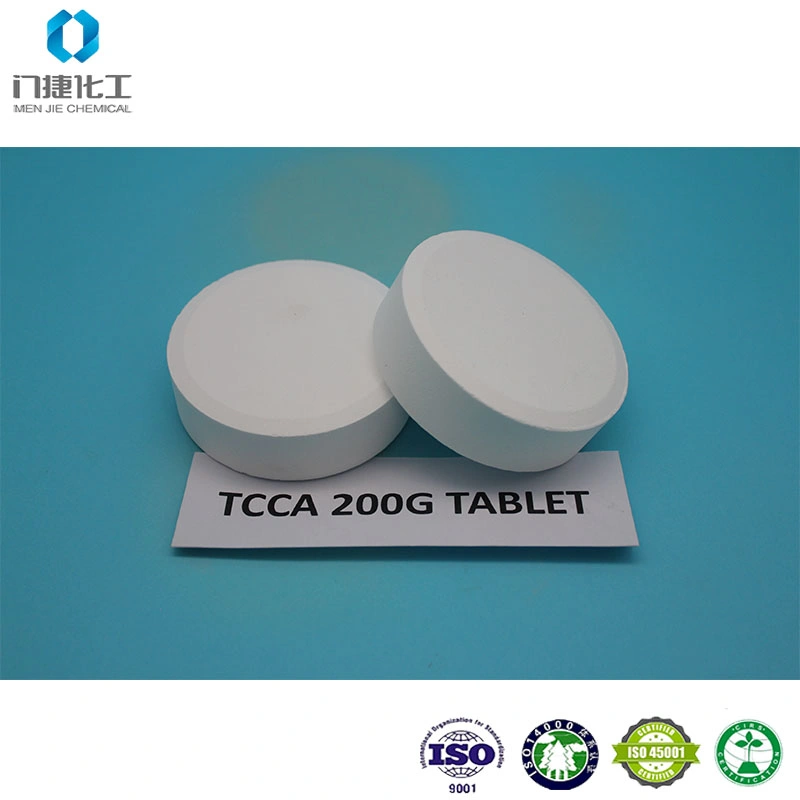 Water Treatment Chemicals Trichloroisocyanuric Acid 70% 90% Available Chlorine Tablets TCCA