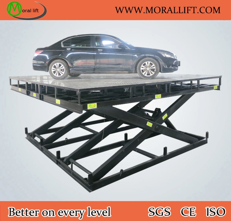 Car scissor lift with turntable