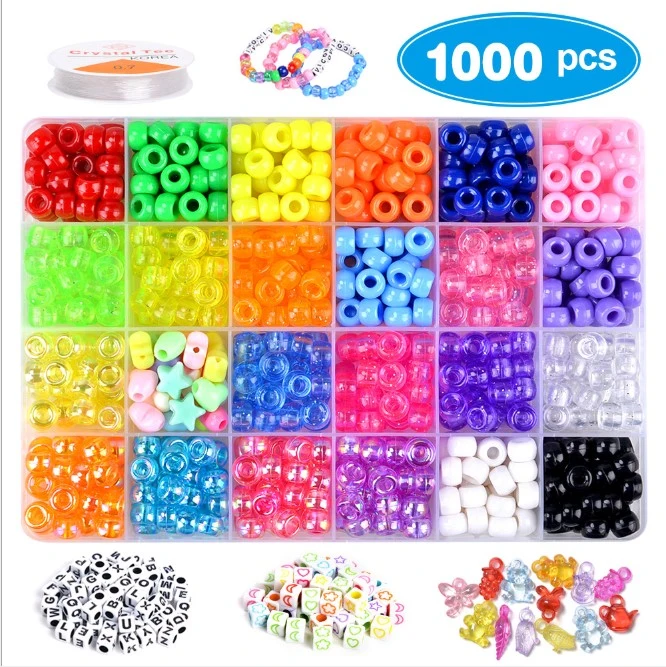 كريستال جلاس Beads 3640 PCS Kit ملون الشعر قوس قزح مجموعة من الخرز لصناعة المجوهرات بتعليمات التنفيذ الذاتي وزجاج براسيليت للصداقة البدر