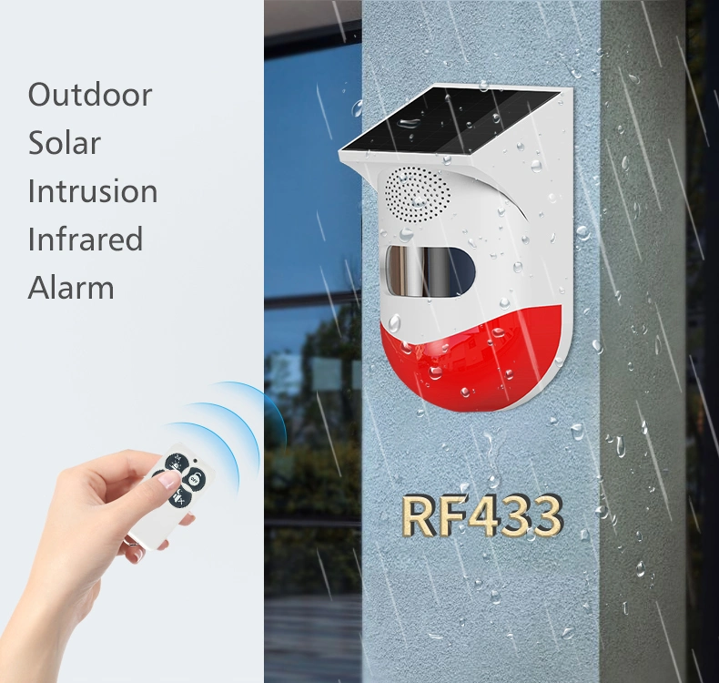 Wireless Infrarot-PIR-Sensor für Außeneinsatz, Alarmanlage, Einbruchalarm Detektoren mit Solarpanel von Mobile APP Tuya Fernbedienung /Smart Home System