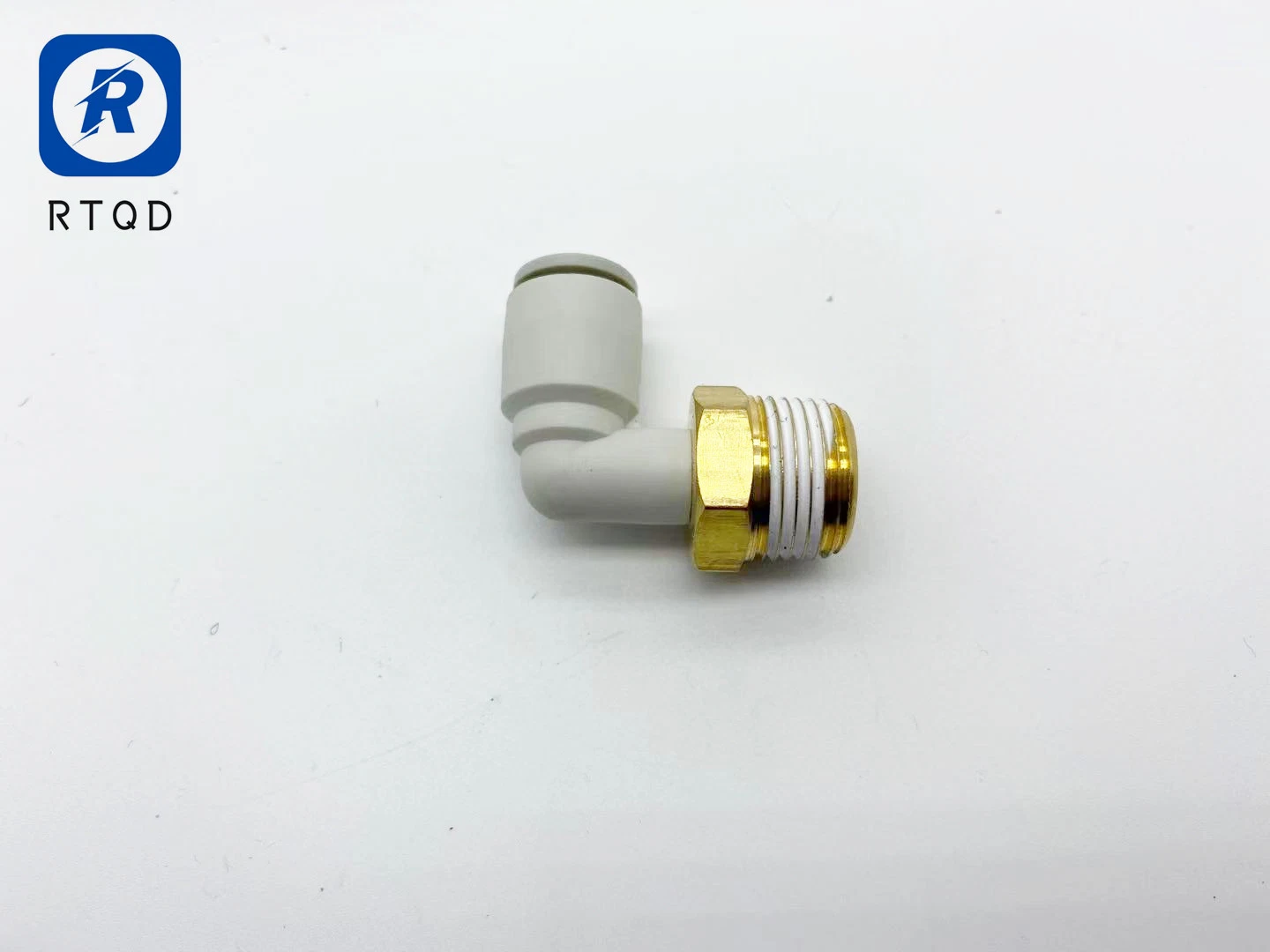 China Supplier Pl White Body and White Button Air Pipe L-Shaped Male Elbow 90 Degree Joint Series Kq2l