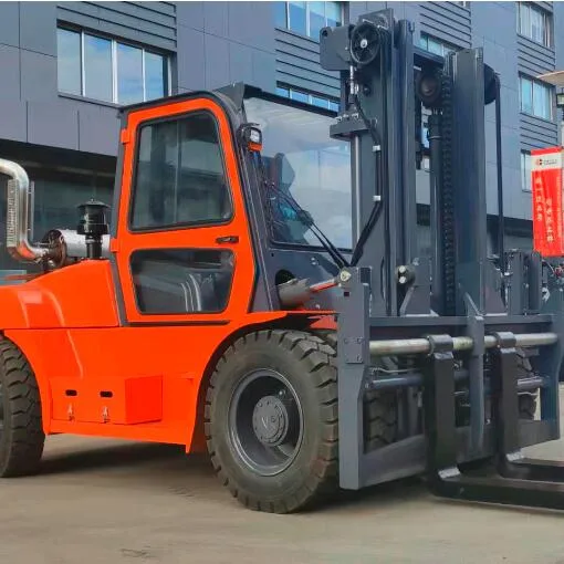 Huge 10 12 Ton Counterbalamce Diesel Power Forklift Truck Stronger Joystick