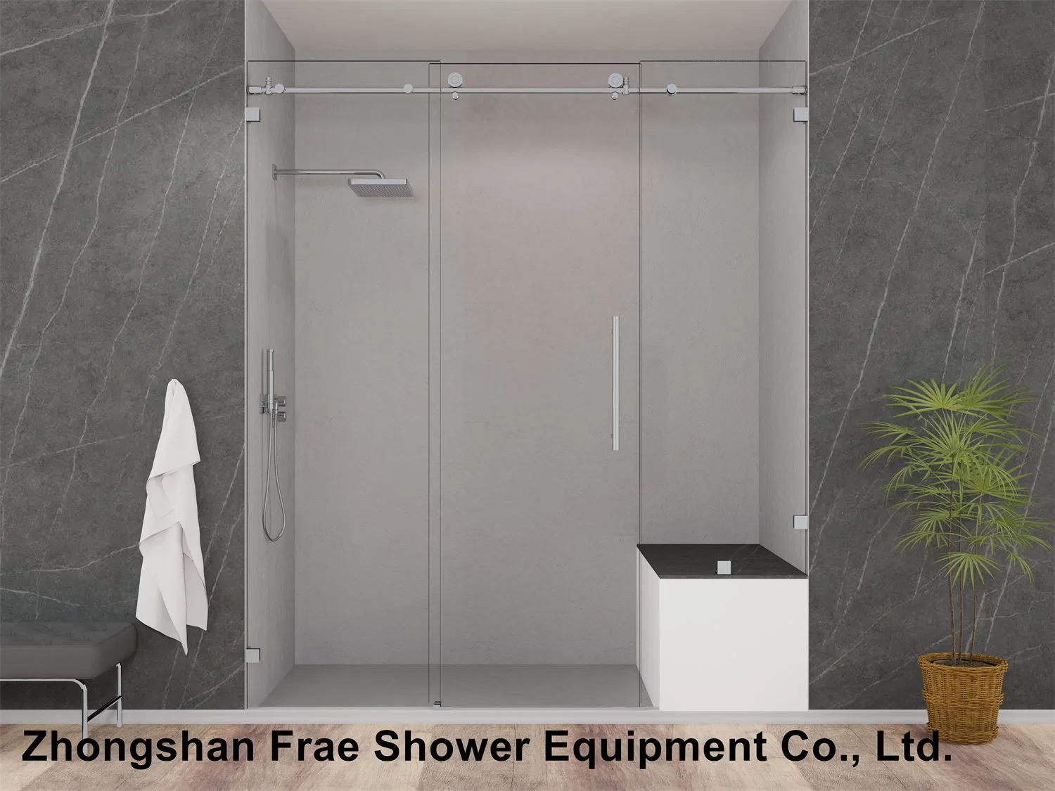 Simpe Shower Rooms 8mm Tempered Glass Shower Soft Close Sliding Door Bathroom Enclosure