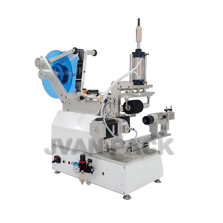 Mt-805 Semi Automatic Tabletop Industrial Label Applicator Corner Wrap Around Sticker Labeling Machines for Custom Shaped Bottles