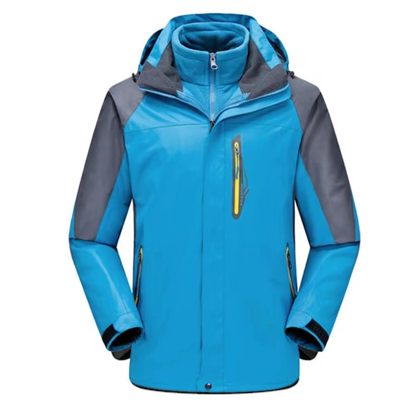 Großhandel Kontrastfarben Herren Winter Outdoor Fleece Gefüttert Jacke Wasserdicht Windproof 3 in 1 Ski Snow Windbreaker Mantel