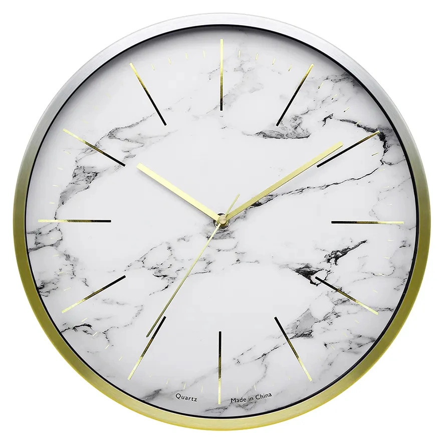 Custom Modern Roman Numerals Clock Fashion Round Silent White Metal Wall Clock for Living Room