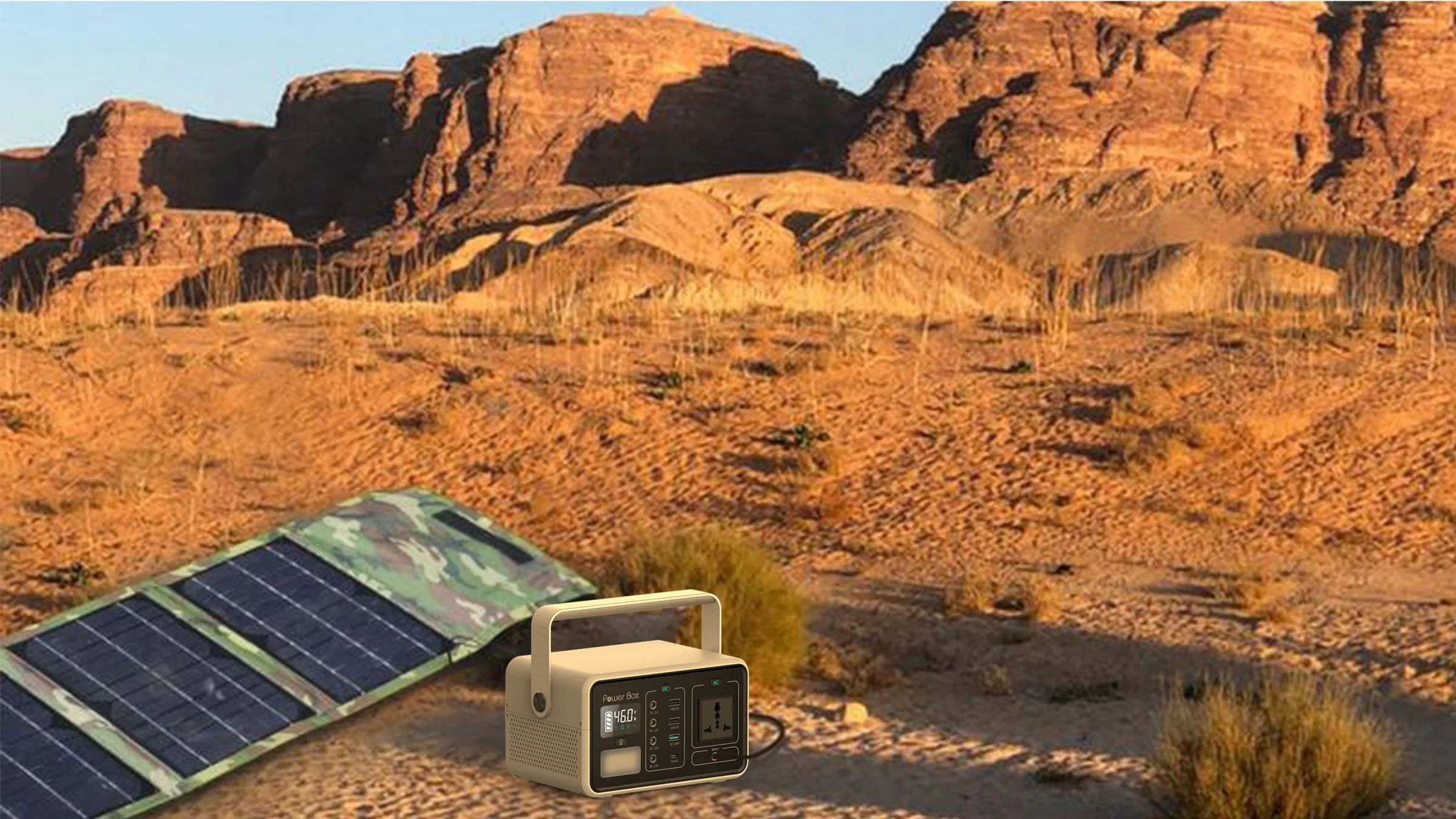 60000mAh Portable Solar Generator Lithium Ion Power Source Power Supply with 200W AC Inverter