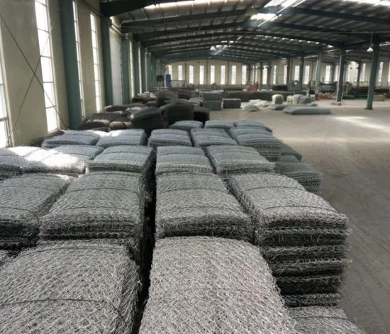 /Hexagonal galvanizado recubierto de PVC Gabion Box para Banco proteger 60x80mm