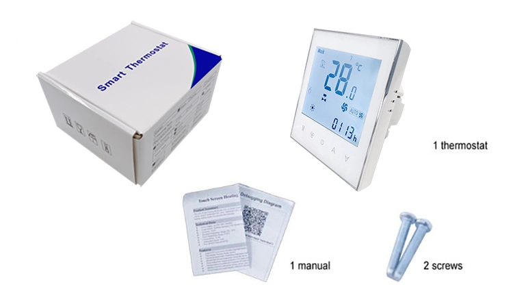 Quarto Inteligente de Monitor LCD programável semanal da bobina do ventilador HVAC 24V Termóstato Wi-Fi