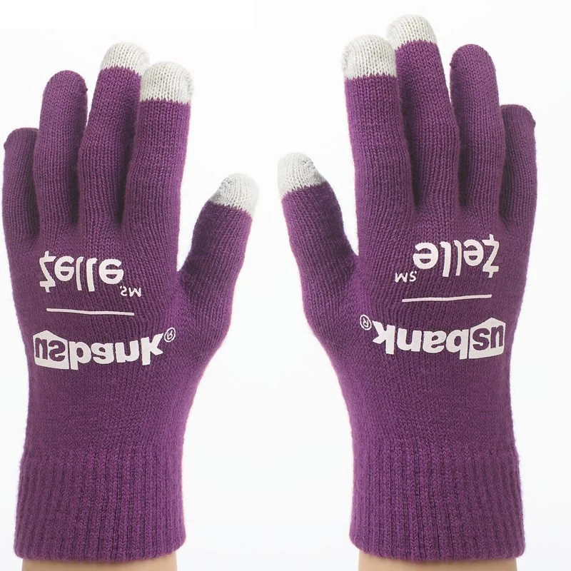 Promotional Unisex Winter Adult Custom Touchscreen Printing Gloves