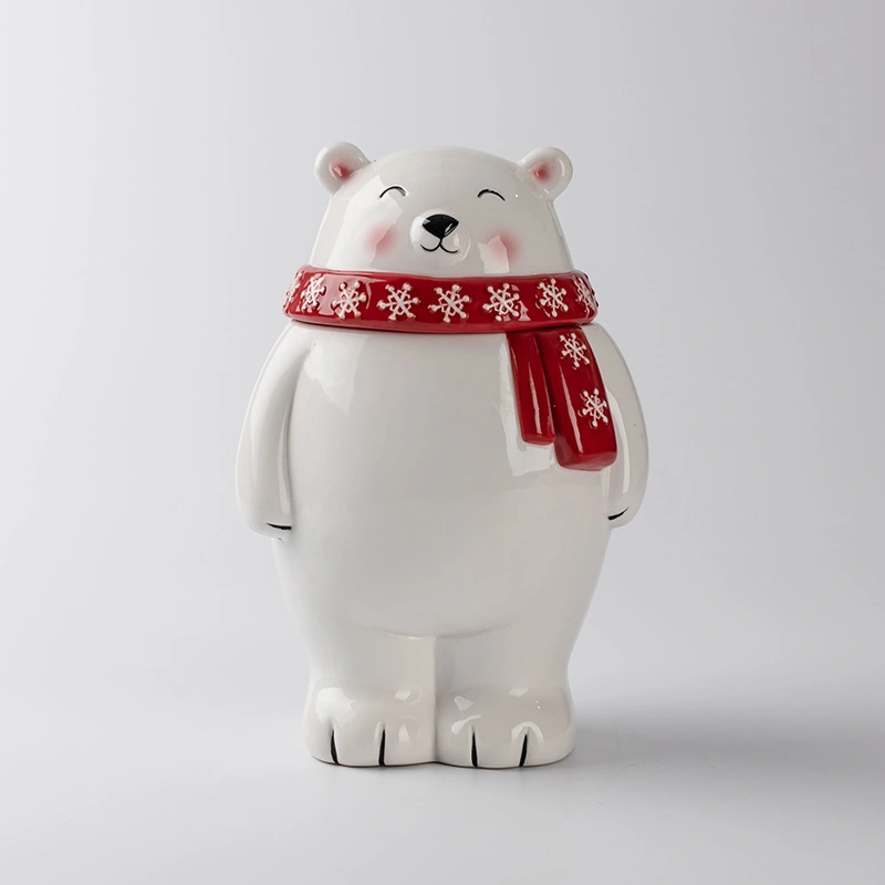 Ceramic White Bear Piggy Bank Christmas Polar Bear Piggy Bank