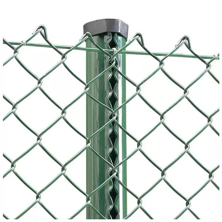 5 % Rabatt Verzinkter Kettenglied mit PVC-Beschichtung, Cyclone Diamond Mesh, Stachelbett Drahtzaun in Farm / Schule Sport / Garten / Pool dekorative Angle Post Fechten verwendet