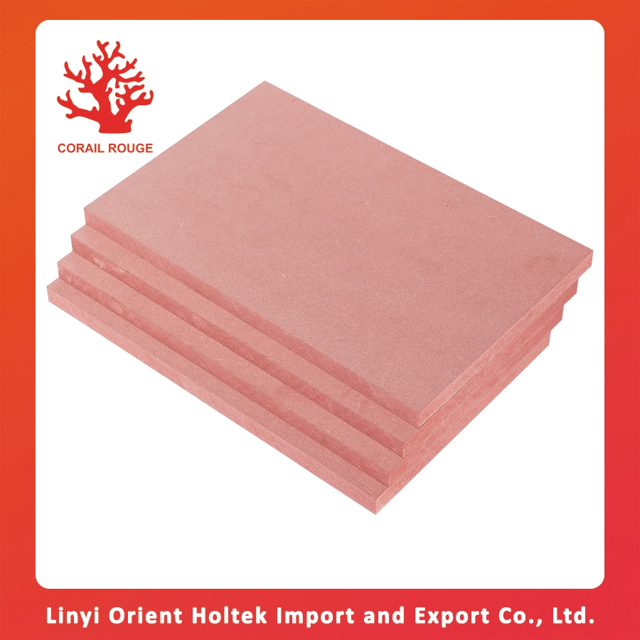 Wholesale/Supplier Price Red Colours E1 Flame Retardant Board Sheet Woods 18mm Boards Fireproof MDF