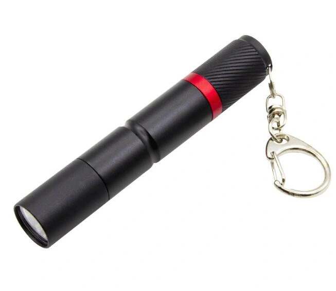 Waterproof LED Aluminum Alloy Red Ring Keychain Flash Light Torch