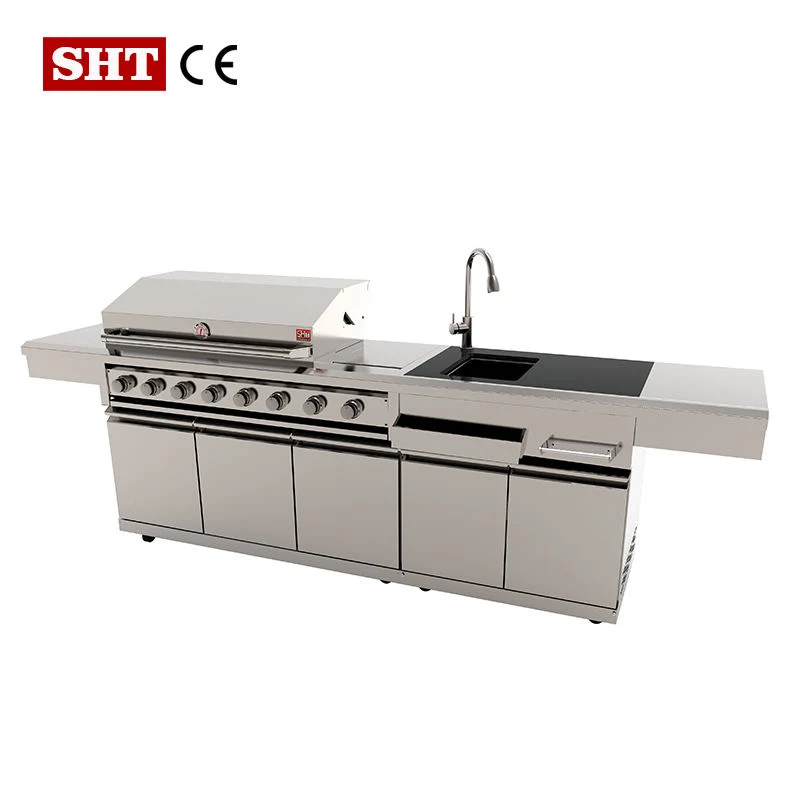 Hot Selling Stainless Steel Kitchen Cabinet Morden BBQ Grill with Sink