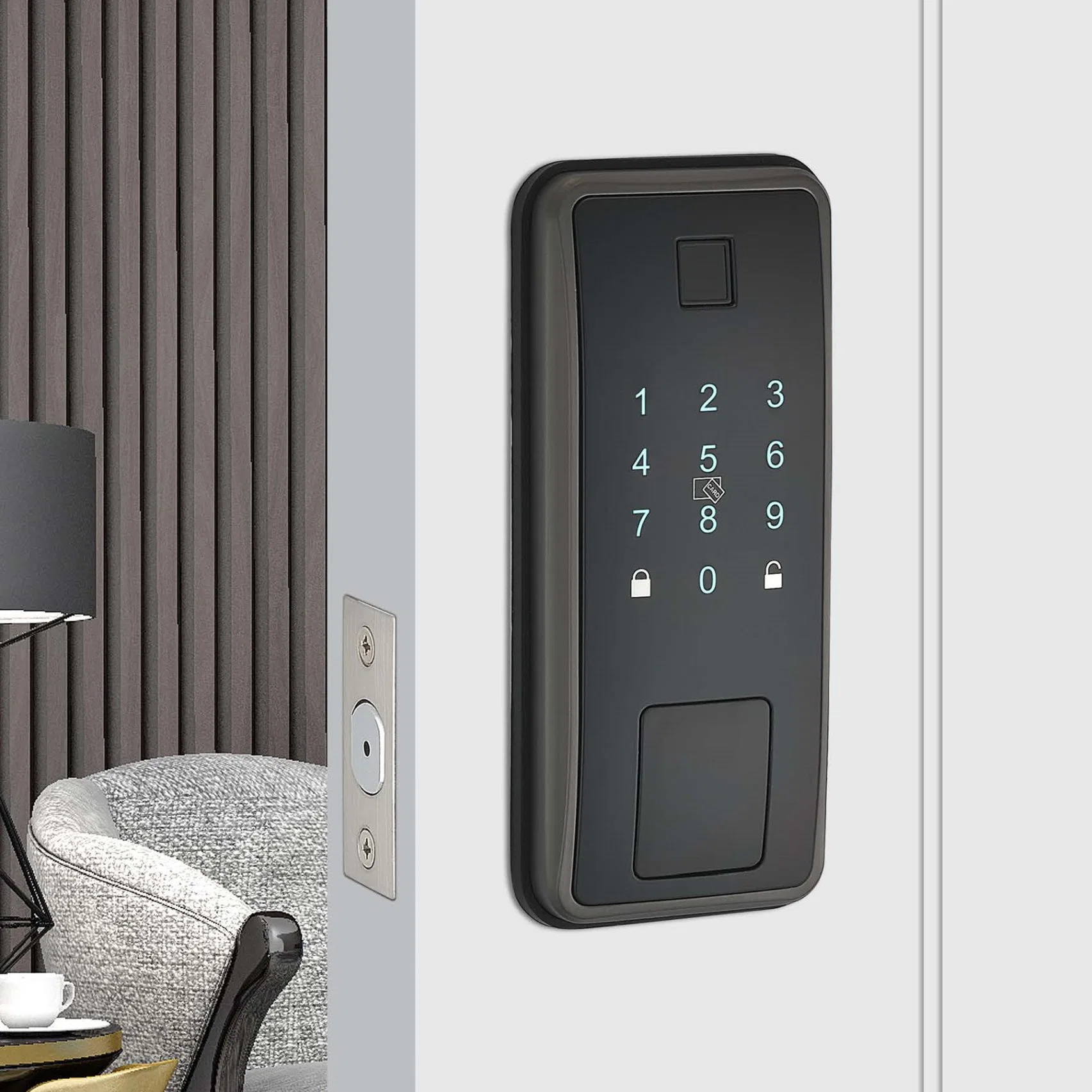 Huella dactilar Contraseña clave de tarjeta IC APLICACIÓN Bluetooth Smart Electronic Digital Cerradura de puerta de perno muerto