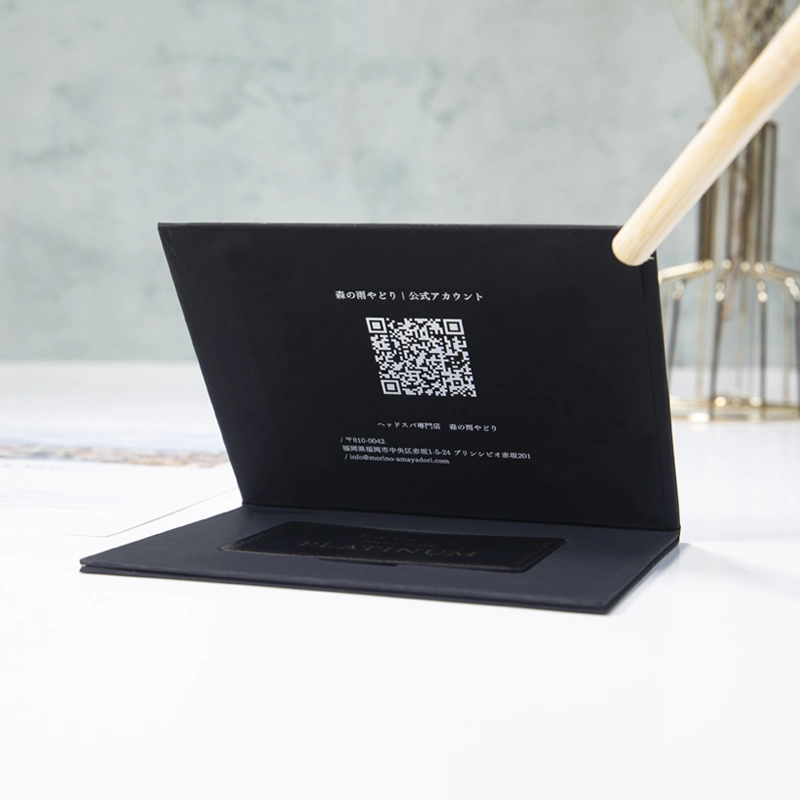 Custom Rigid Book Shape Black Cardboard Packaging Credit VIP Gift Card Packagaing Box with Magnet Closure