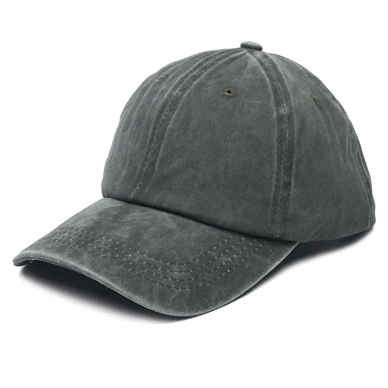 Casquette de baseball réglable 6 panneaux personnalisée pour homme, coton délavé pour femme Casquettes sport d'extérieur à fermeture par arceau