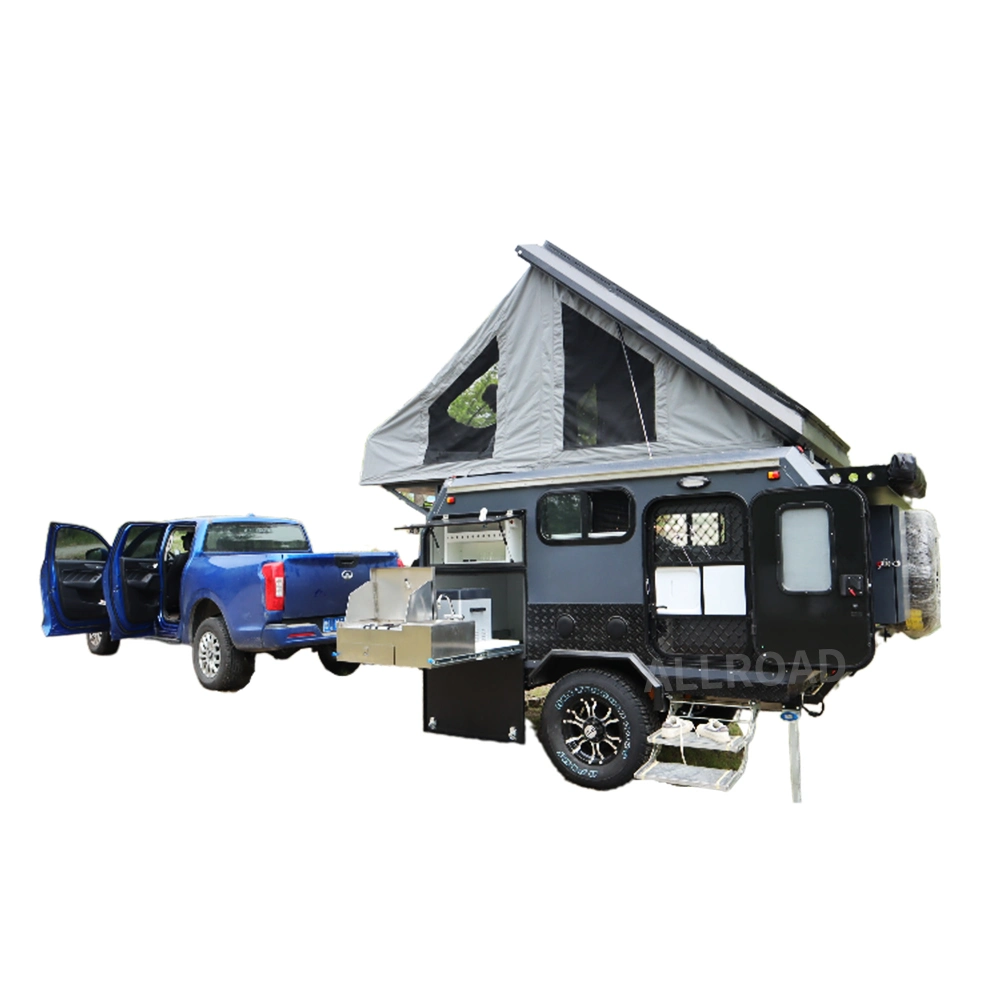 Pop up Small Camper Trailer with Outside Bath