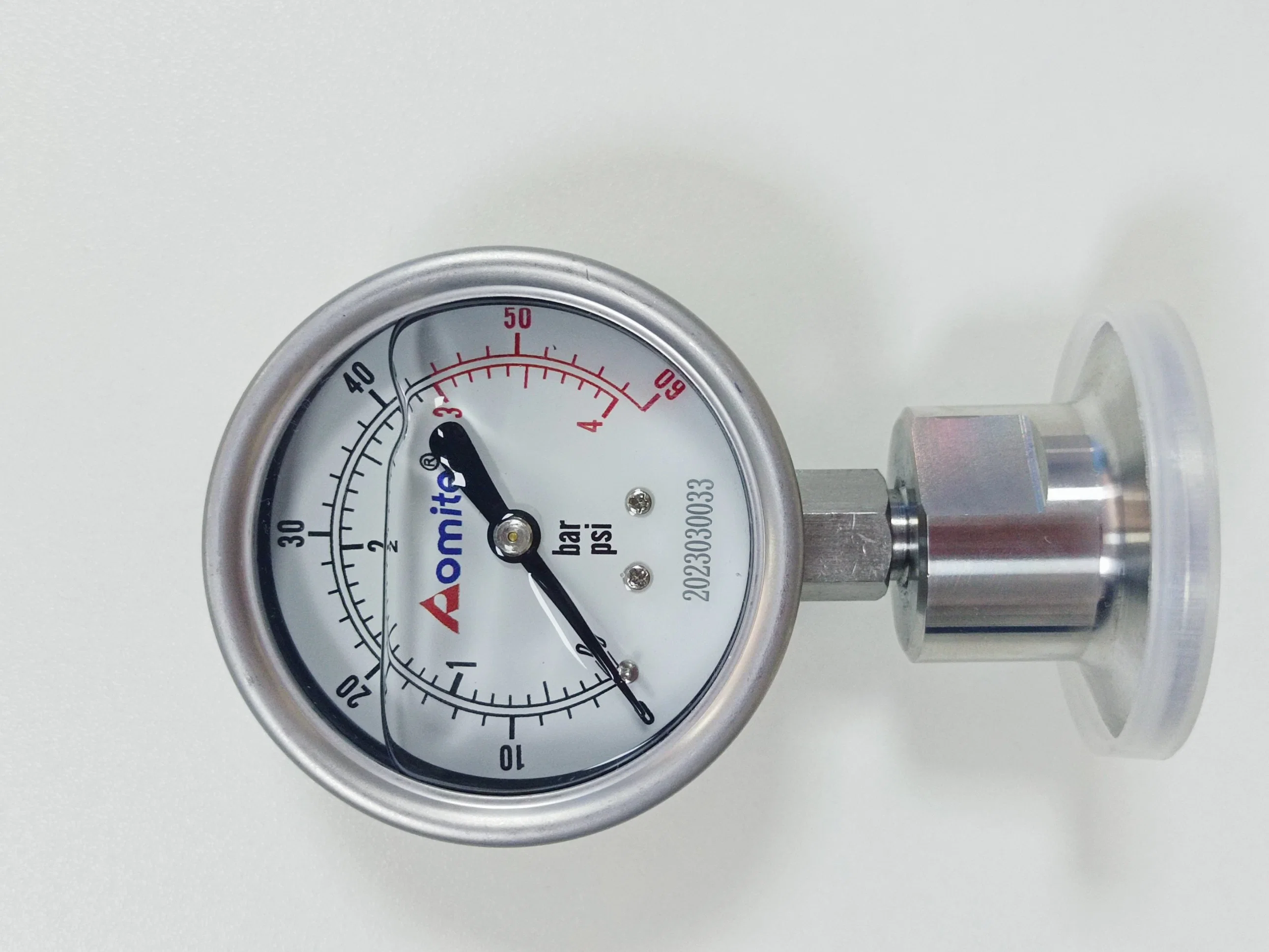 Aomite Stainless Steel 304 Triclamp Hydraulic Pressure Test Gauges