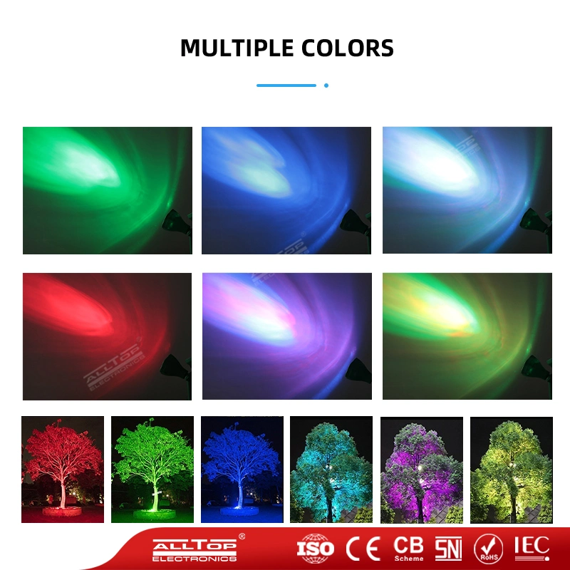 Alltop New Arrival IP65 Waterproof 7W Lawn Lamp Courtyard Park Outdoor RGB LED Solar Garden Light