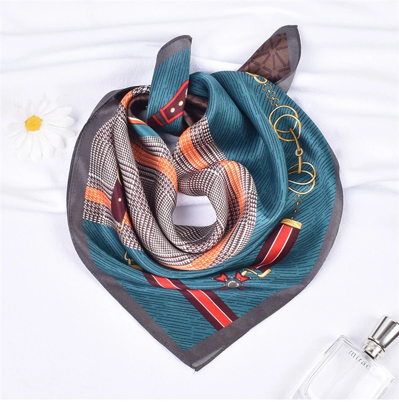 100% Silk Soft Feeling Colorful Square Scarf Ladies Fashion Accessories