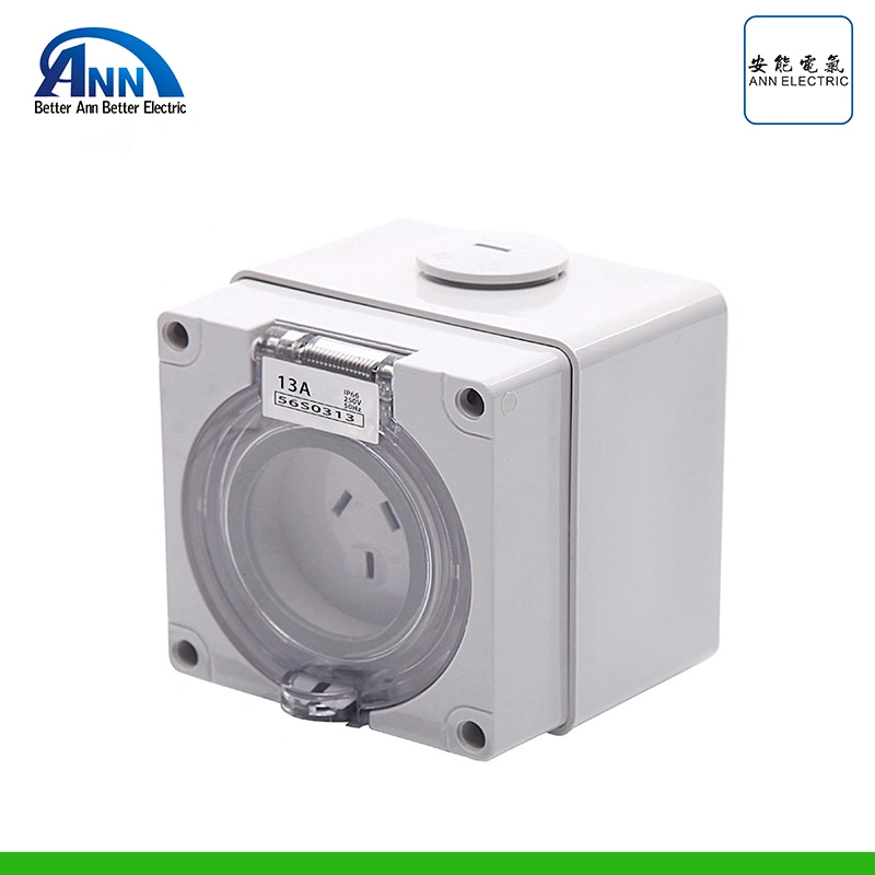 56s0313as S0315as S0310as 13A 250V Waterproof 3 Flat Pin Single Phase Industrial Power Sockets