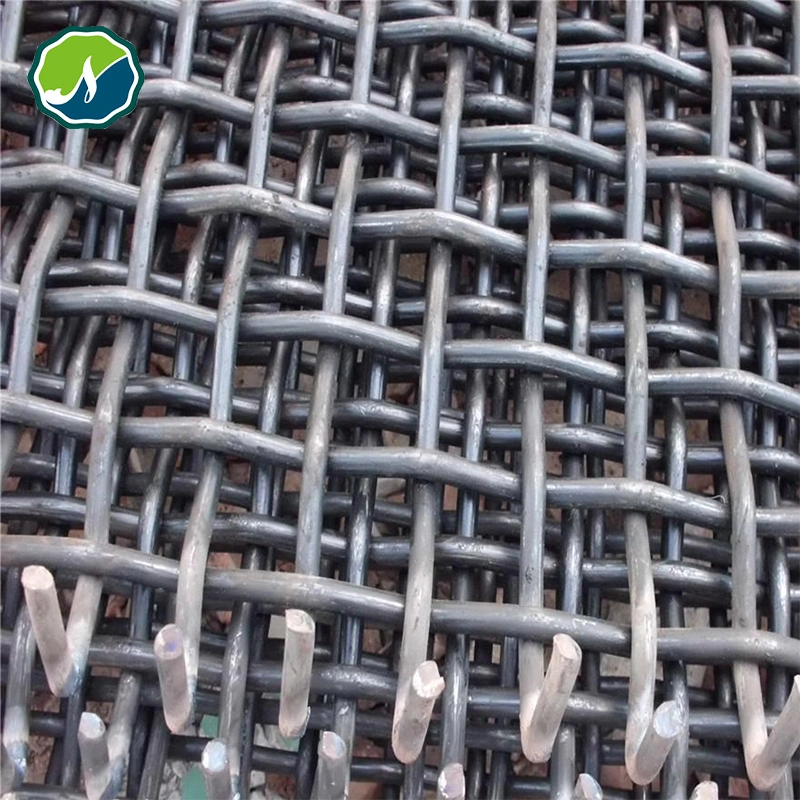 Manganese Steel Iron Wire Woven Quarry Rock Square Hole Crimped Wire Mining Screen Mesh