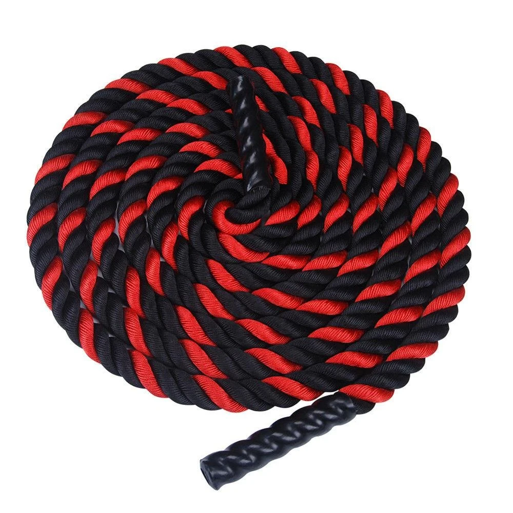 K0041 Gym Fitness Equipment Training Rope 3 Strands Polyester Fibre Training Battle Rope/ Exercise Rope