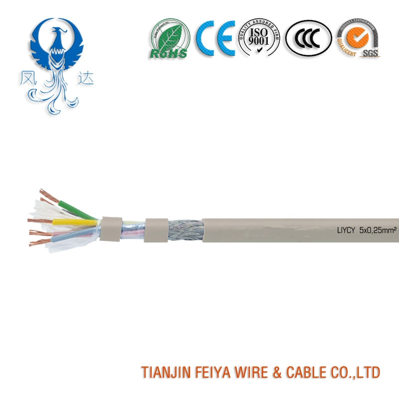 Liycy Electronic Flexible Communication Cable Screened Data Cable 300/500 V, Cu/PVC/Petp/Tcwb/PVC Control Electric Signal Transmission Cable