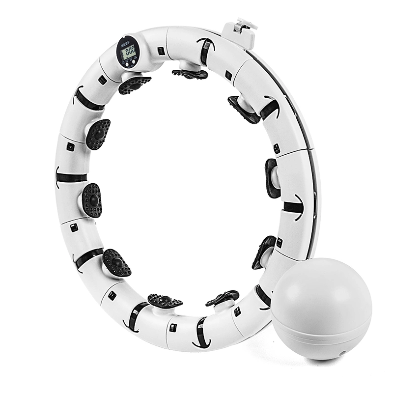 Adjustable White Color Metal Fitness Ring Weighted Smart Hula Hoop