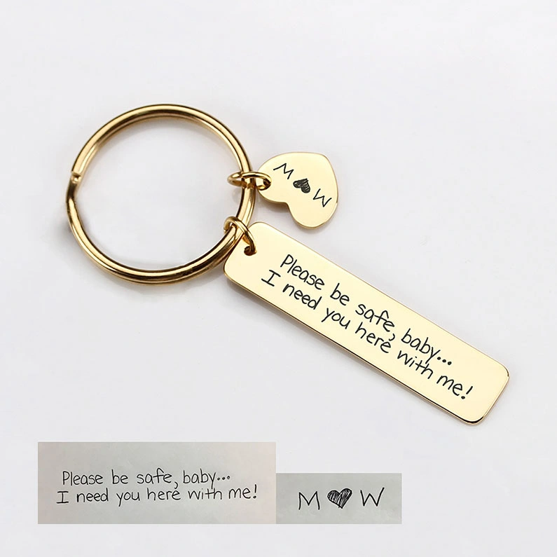 Bar Custom Chaveiro de metal personalizada gravada para presentear Boyfiend Key Ring