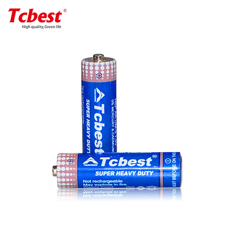 Tcbest No Mercury Added/ Long Lasting/1.5V/R6 AA/Carbon Zinc/Heavy Duty/Primary /Dry Cell Battery for Toys Control/Camera/Flashlight or Clock