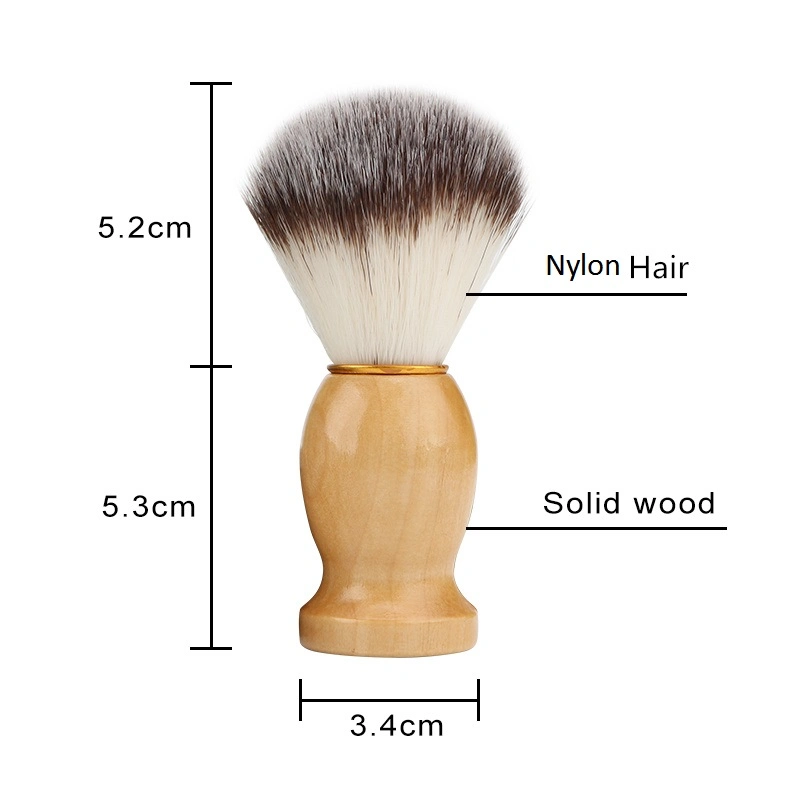 Synthetic Soft Nylon Shave Brushes Natural Wood Handle Barber Face Cleaning Tool Shaving Brush