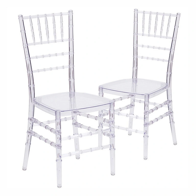 Meubles de banquet modernes Chaises de mariage Chaise Chiavari transparente pour événement avec coussin