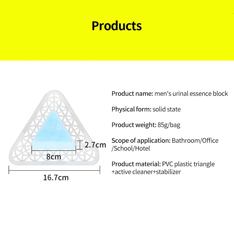 Nettoyant pour bloc de toilettes Triangle désodorisant pour urinoirs