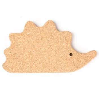 Hedgehog Shaped Natural Cork Board with Hanging Hole