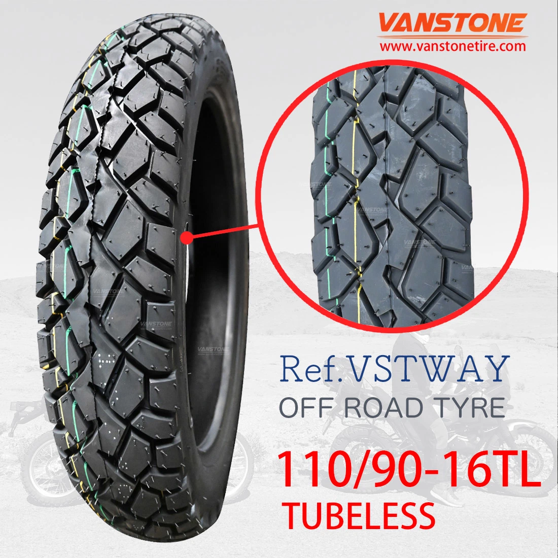 Motorcycle Tire Tubeless Tyres Parts Accessory 110/90-16 Tl 8pr