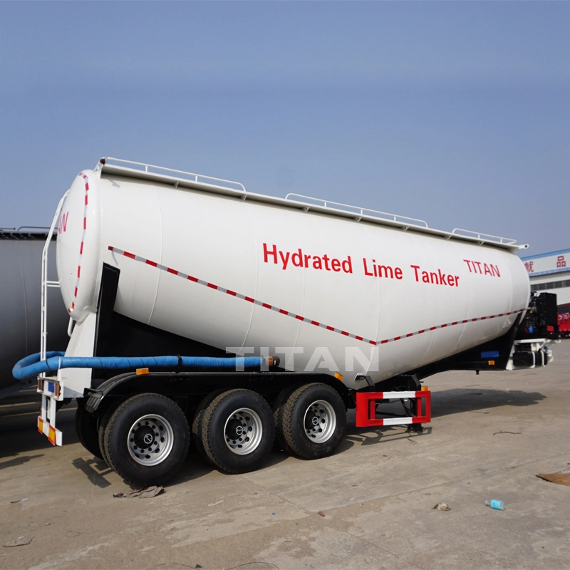 Titan 3axle 40cbm Ciment Bulker Nigeria Simba Cement Trailers with Cement Bulker Compressor for Unloading Cement Tankers