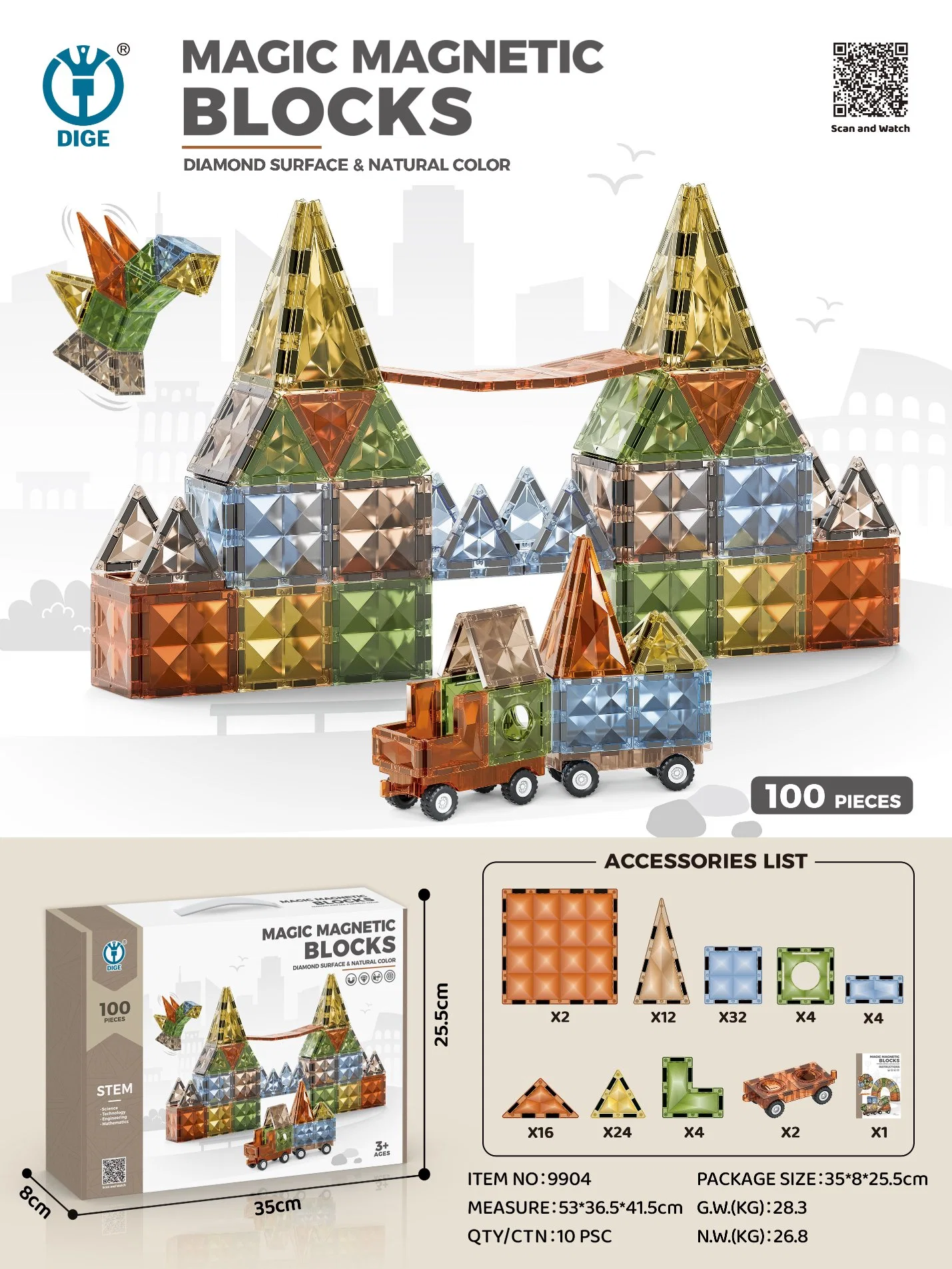 2023 Asamblea Educativa para niños nuevos 3D barras magnéticas de barras magnéticas Bloques de construcción de bolas Modelo Puzzle bloques de imán