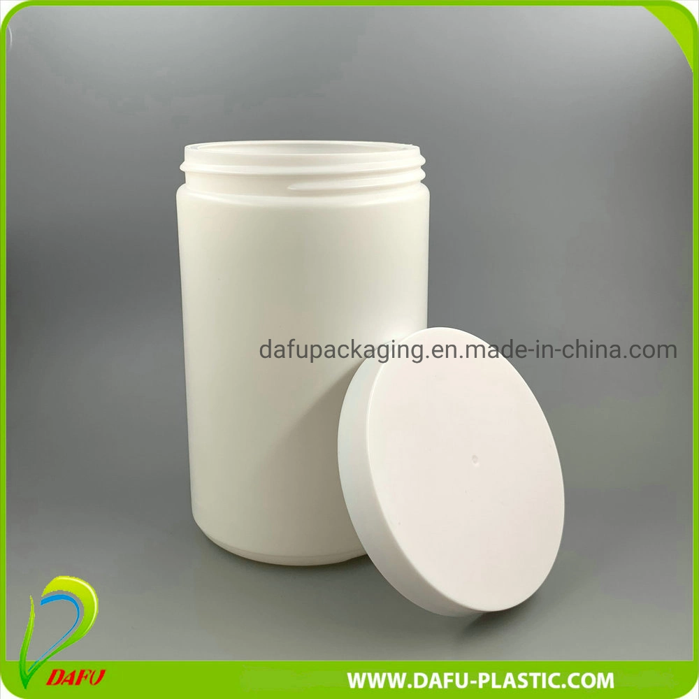 Customizable 800ml HDPE Health Protein Powder Bottle with Silver Lid