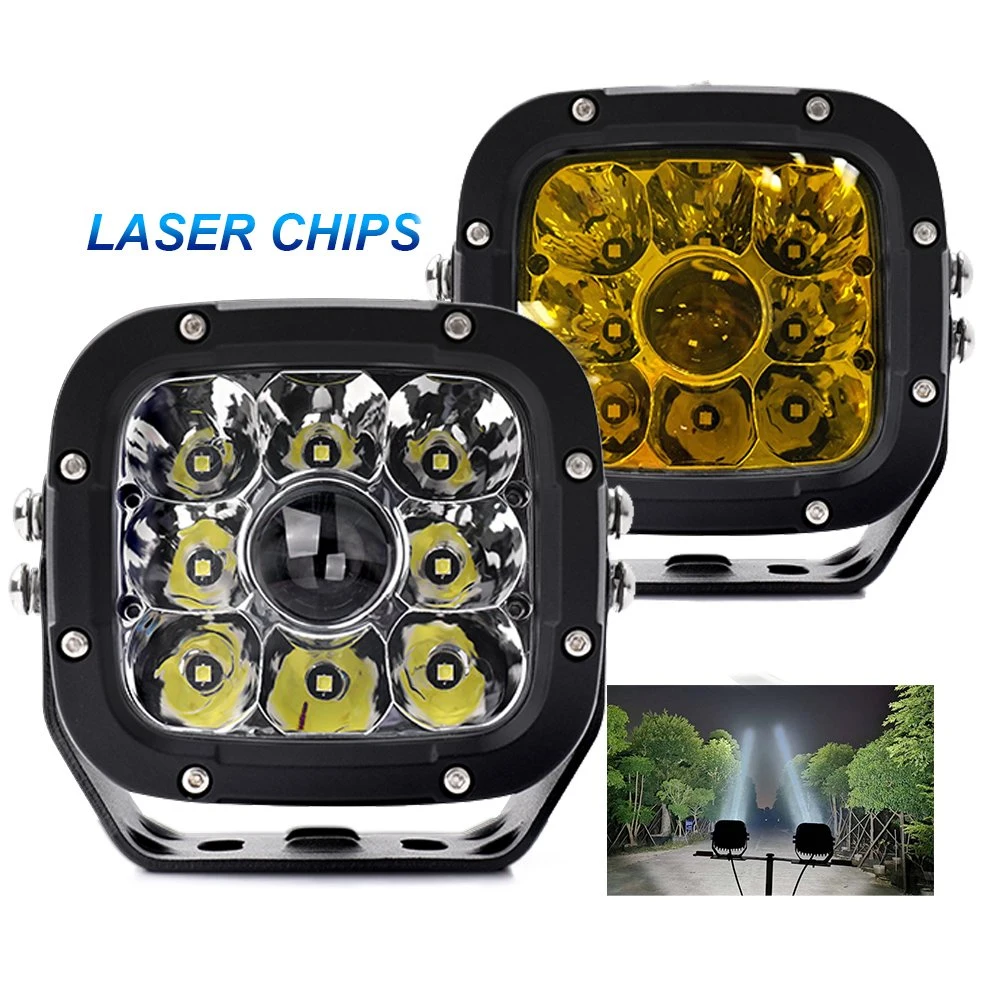 Alta potencia de 1400m Super brillante camión 4X4 Offroad Laser Luz de conducción de 5 pulgadas LED 50W láser luz LED de trabajo para el Jeep off road ATV UTV