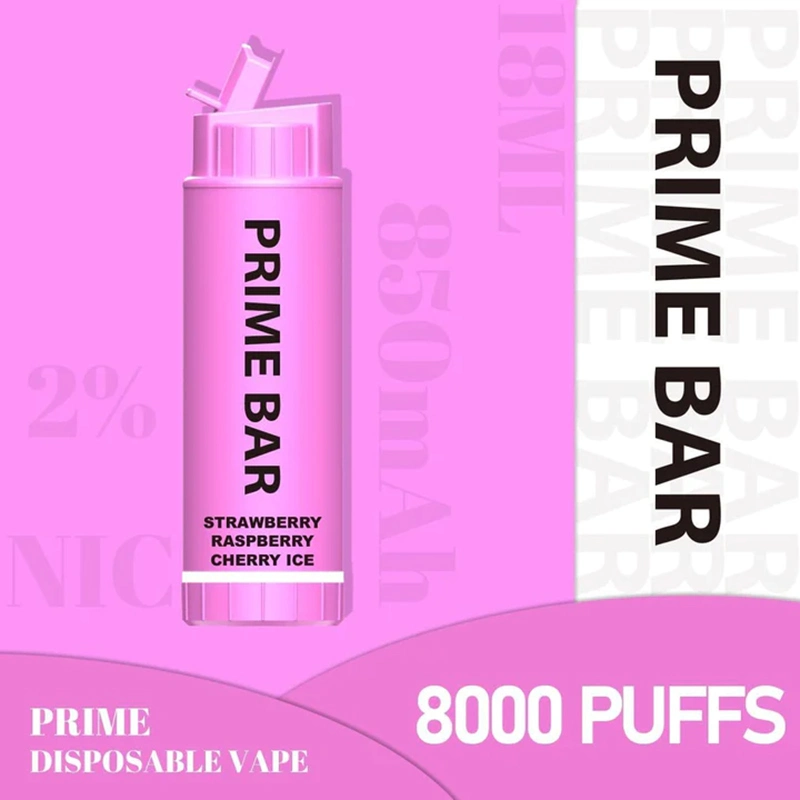 Prime Bar 8000 Puffs 600mAh Battery 18ml E-Liquid 0.8 Ohm Mesh Coil 5% Nicotine