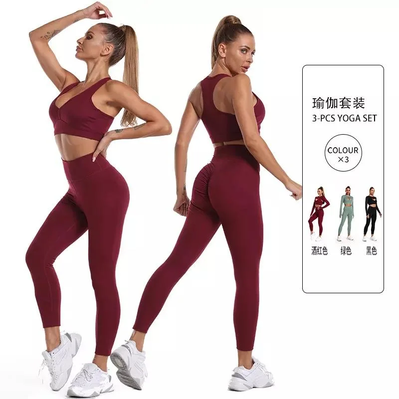 Calças de ioga de cintura subida, elásticas e sem costuras para mulher Com bolsos em malha treino desportivo leggings de ioga desportiva