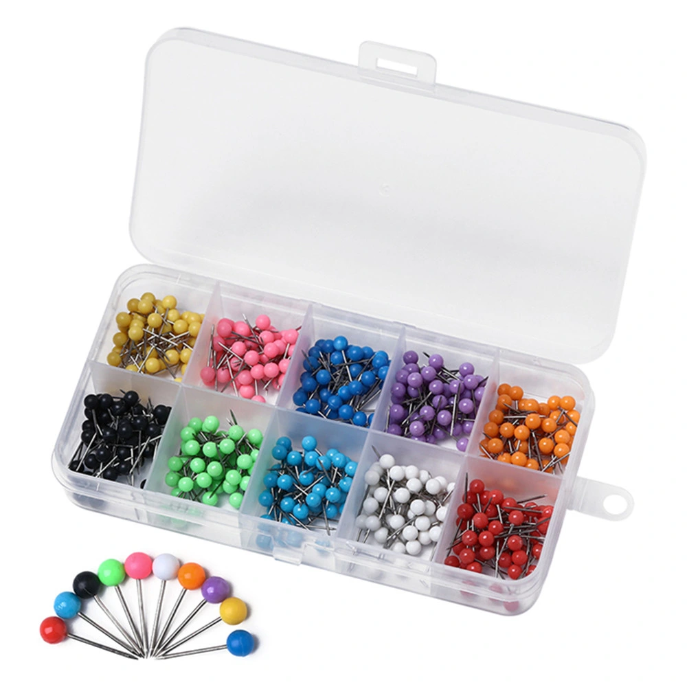 Multi-Colored Plastic Round Ball Head Map Pin